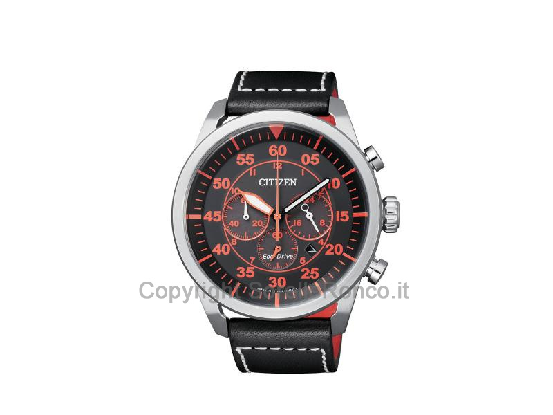 CITIZEN CRONO AVIATOR 45MM PELLE NERO